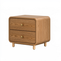 Nachttisch 60 x 40 x 55 cm Holzbraun aus Holz mit 2 Schubladen im Retro-Stil