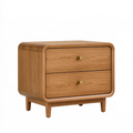 Nachttisch 60 x 40 x 55 cm aus Holz in Naturbraun mit 2 Schubladen im Retro-Stil