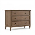Kommode 120 x 45 x 90 cm aus Holz in Braun mit drei Schubladen im klassischen Stil