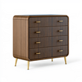 Kommode 100 x 45 x 90 cm Holzwerkstoff Braun mit 4 Schubladen im Retro-Stil